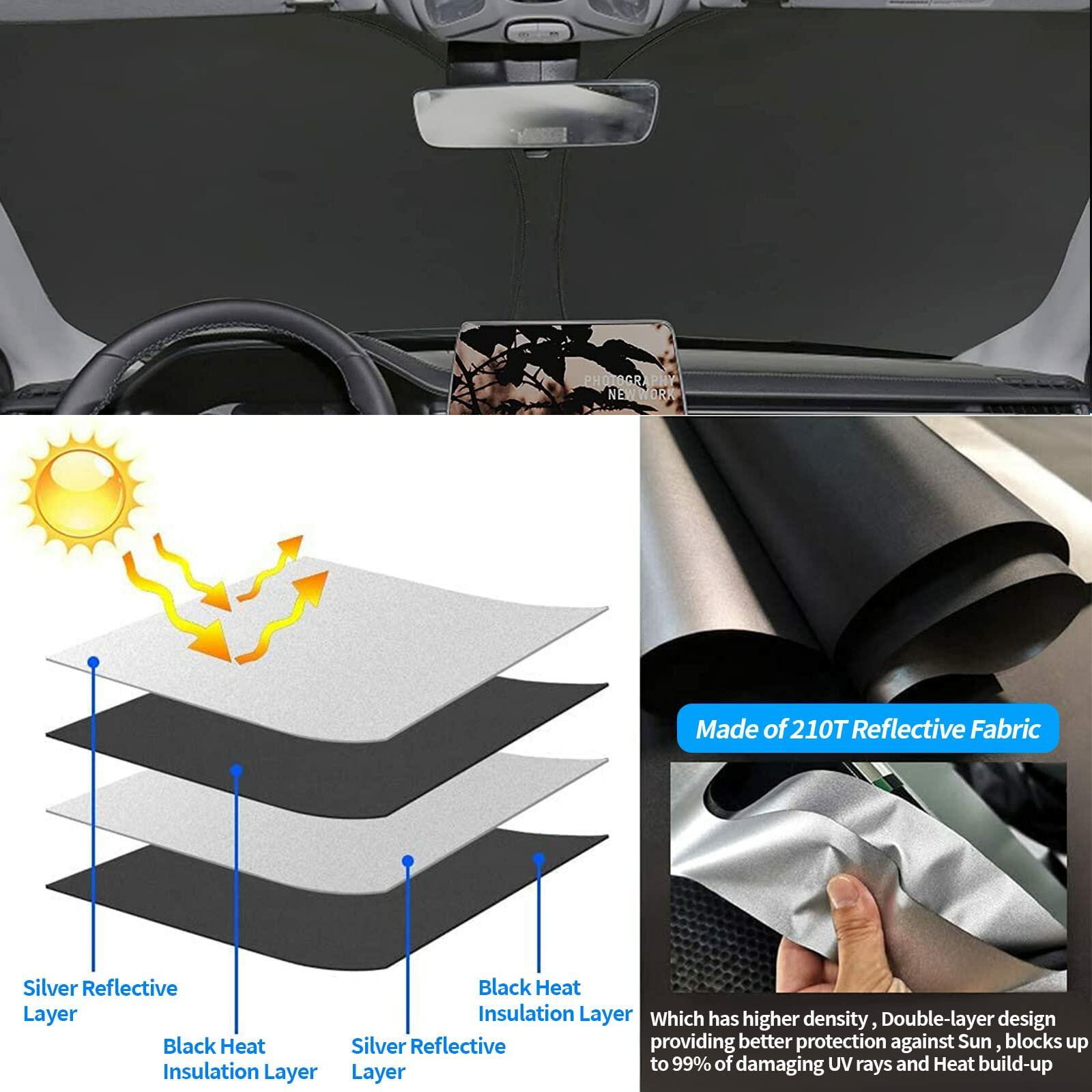 Moricere Windshield Sun Shade USA Flag Jeep Compass 2017-2023 Multi 6 Foldable 6