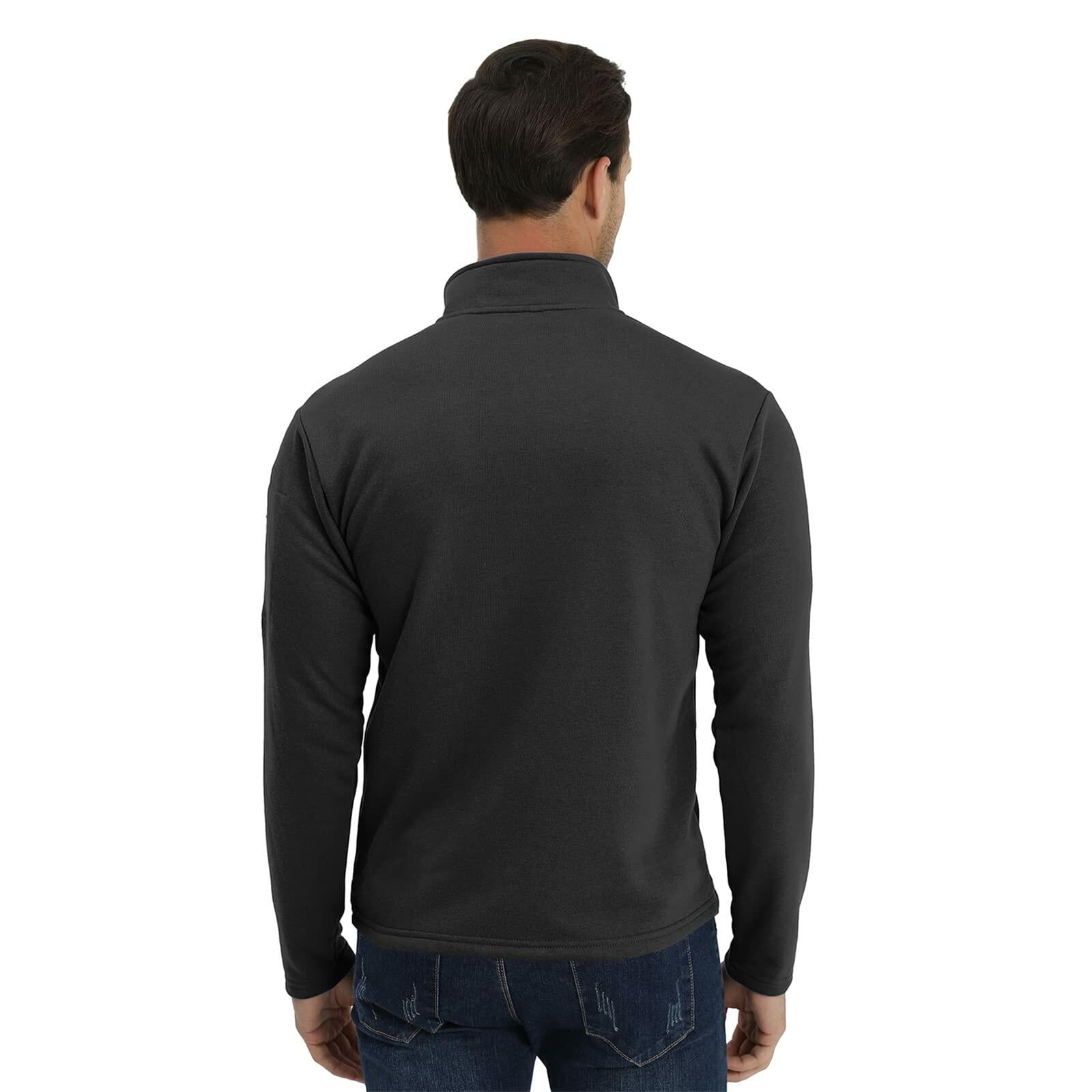 H HYFOL Men's USA Flag Graphic 1/4 Zip Pullover Sweatshirt Black Size S 4