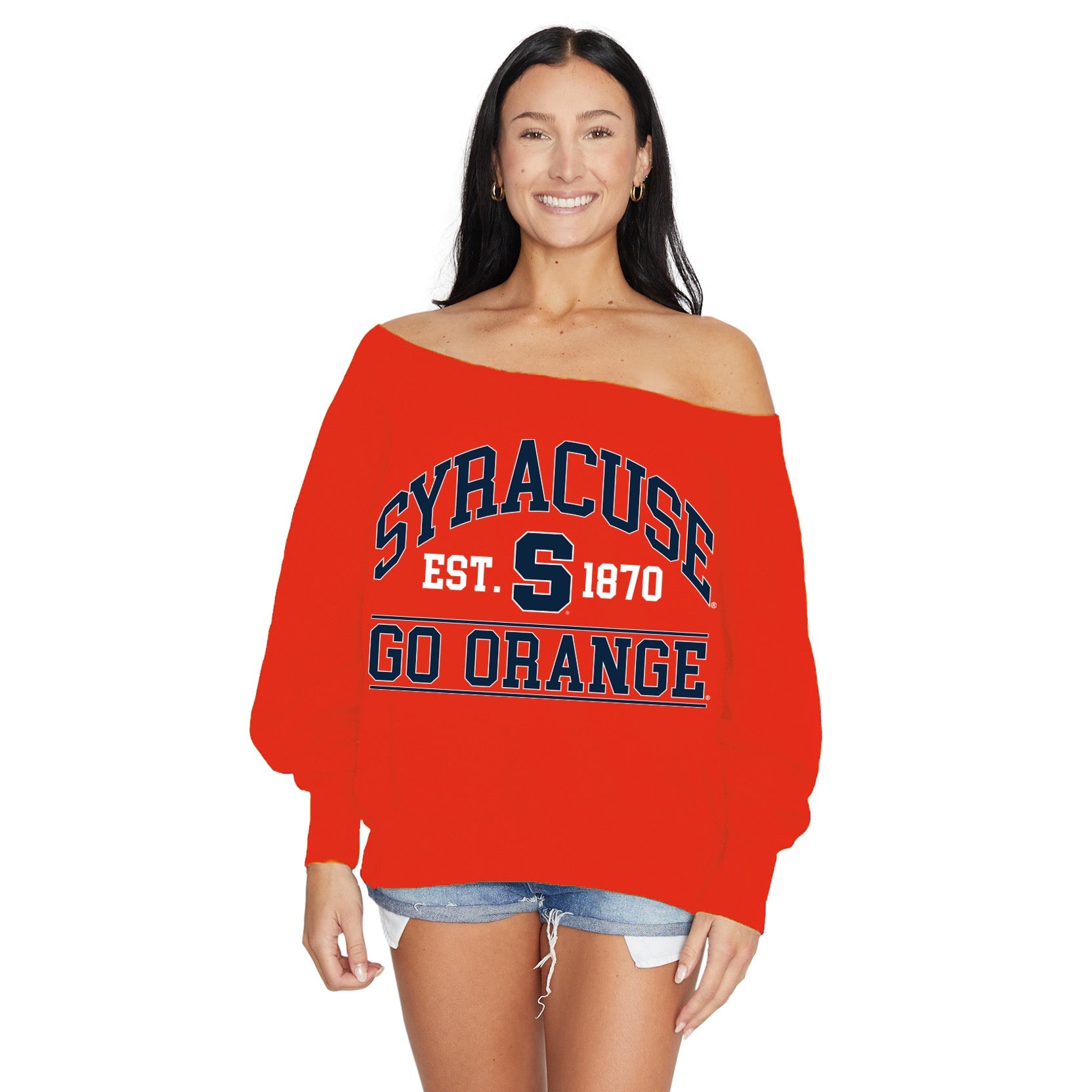 Syracuse Off the Shoulder Sweatshirt | lojobands