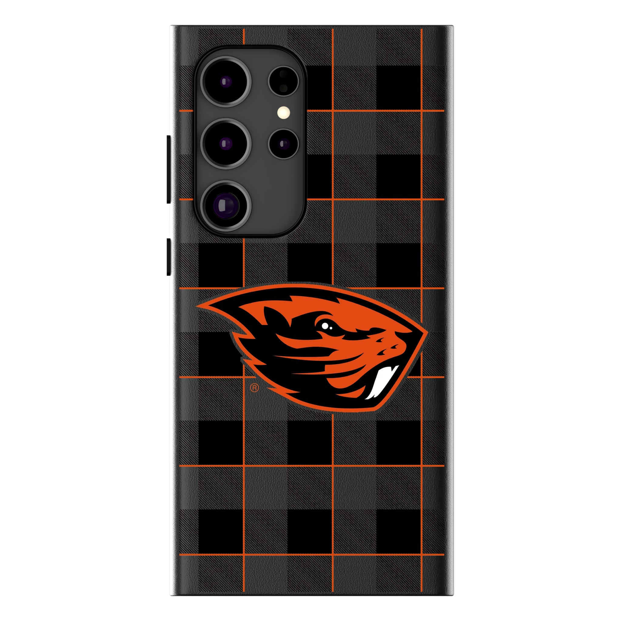Oregon State University Beavers Plaid MagSafe Compatible Phone Case for Samsung Galaxy 15