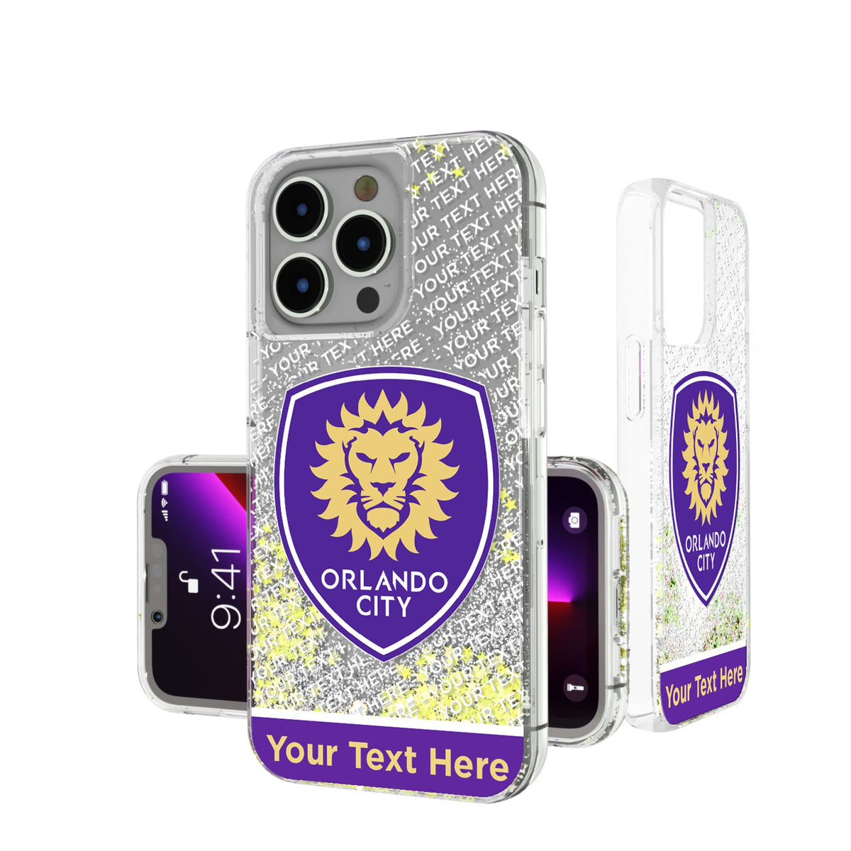 Orlando City Soccer Club Personalized EndZone Plus Glitter Phone Case for Apple iPhone 13