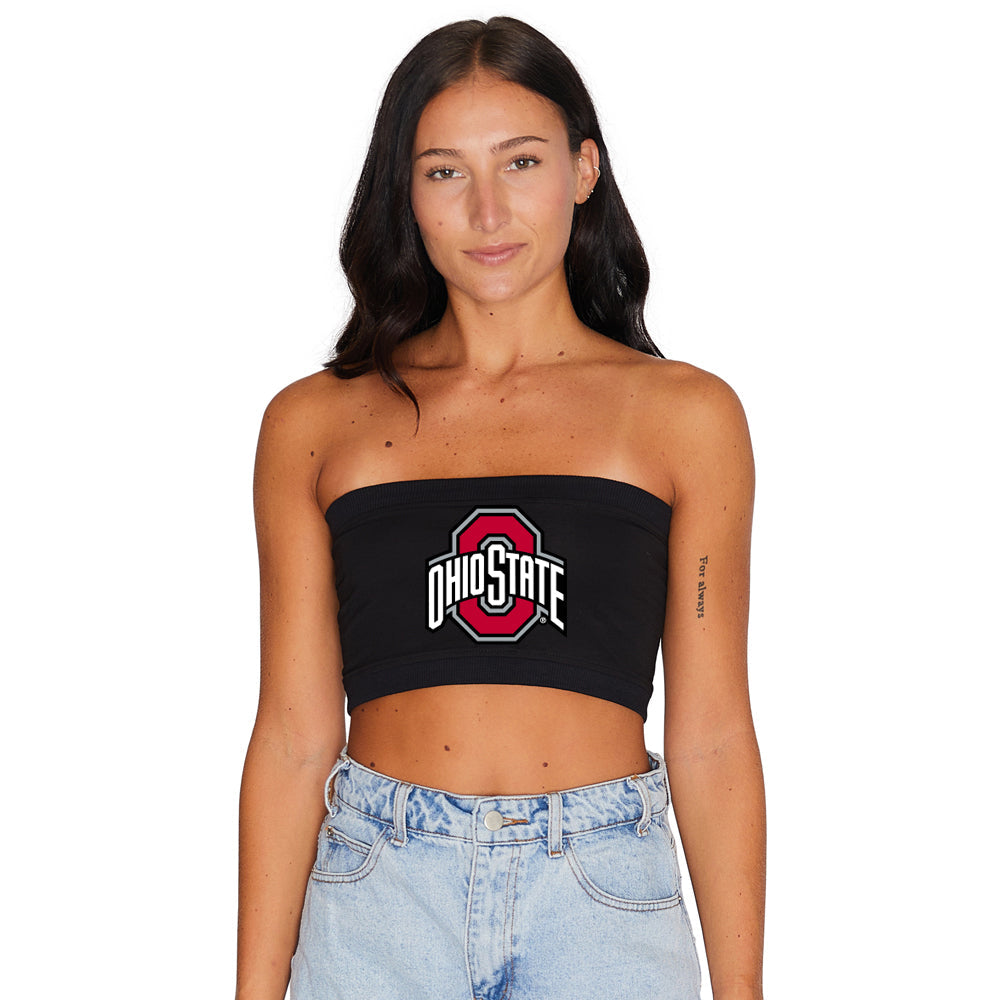 Ohio State OSU Buckeyes Black Bandeau Top