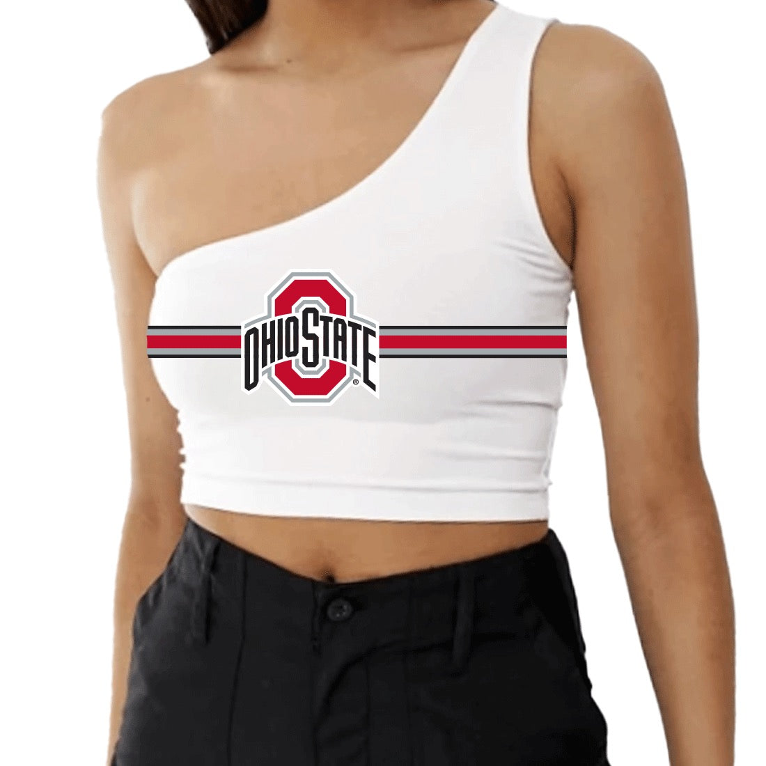 Ohio State OSU Buckeyes White Shoulder Top 5
