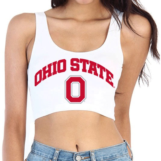 Ohio State OSU Buckeyes White Crop Tank Top 4