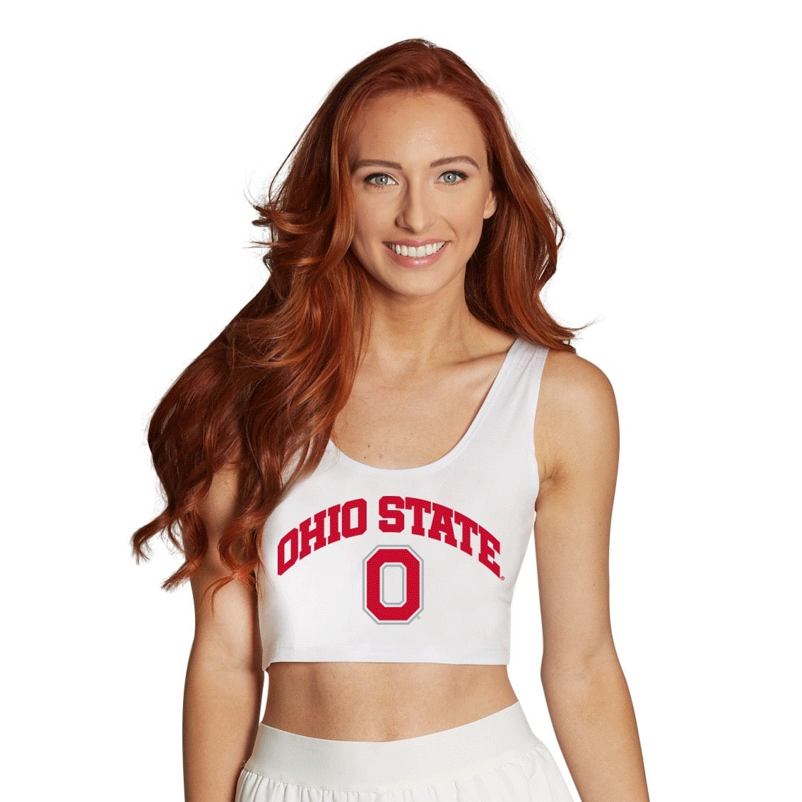 Ohio State OSU Buckeyes White Crop Tank Top 3