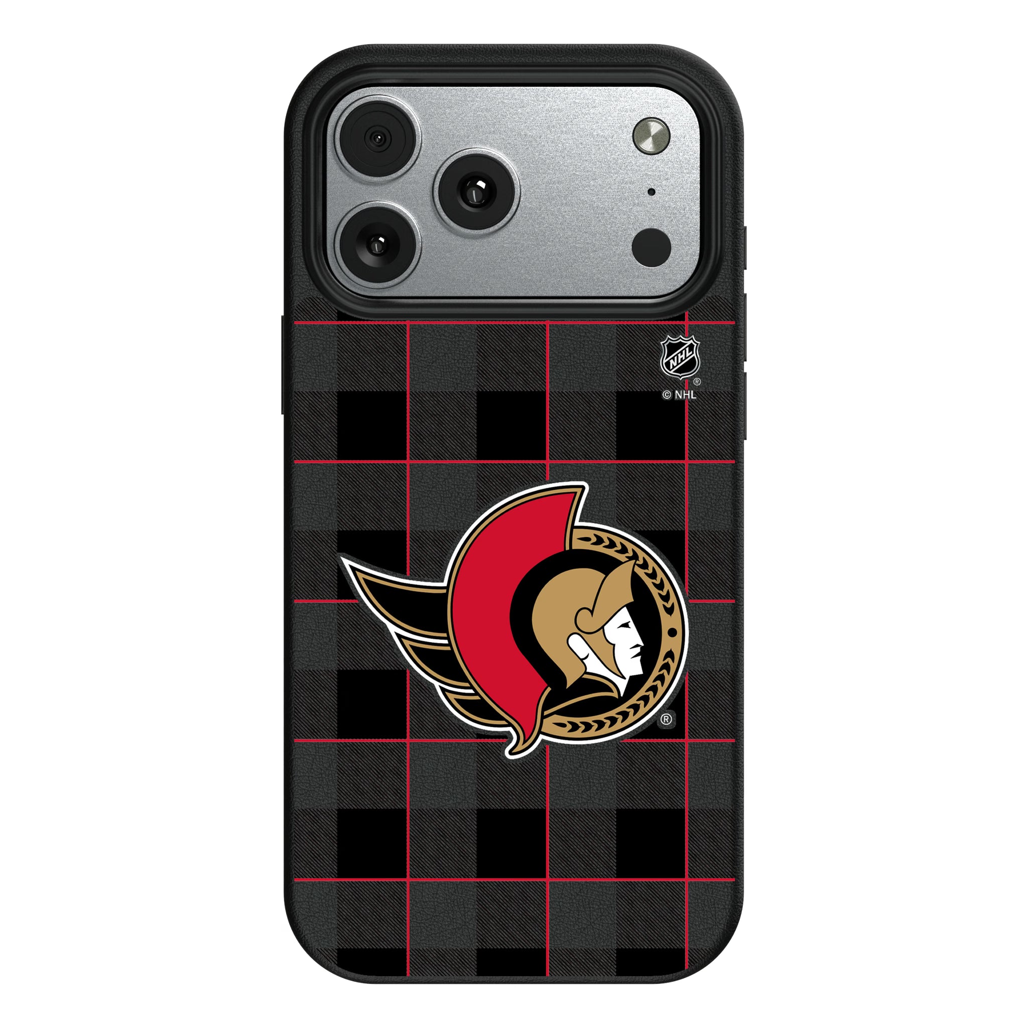 Ottawa Senators Plaid MagSafe Compatible Phone Case for Apple iPhone 10