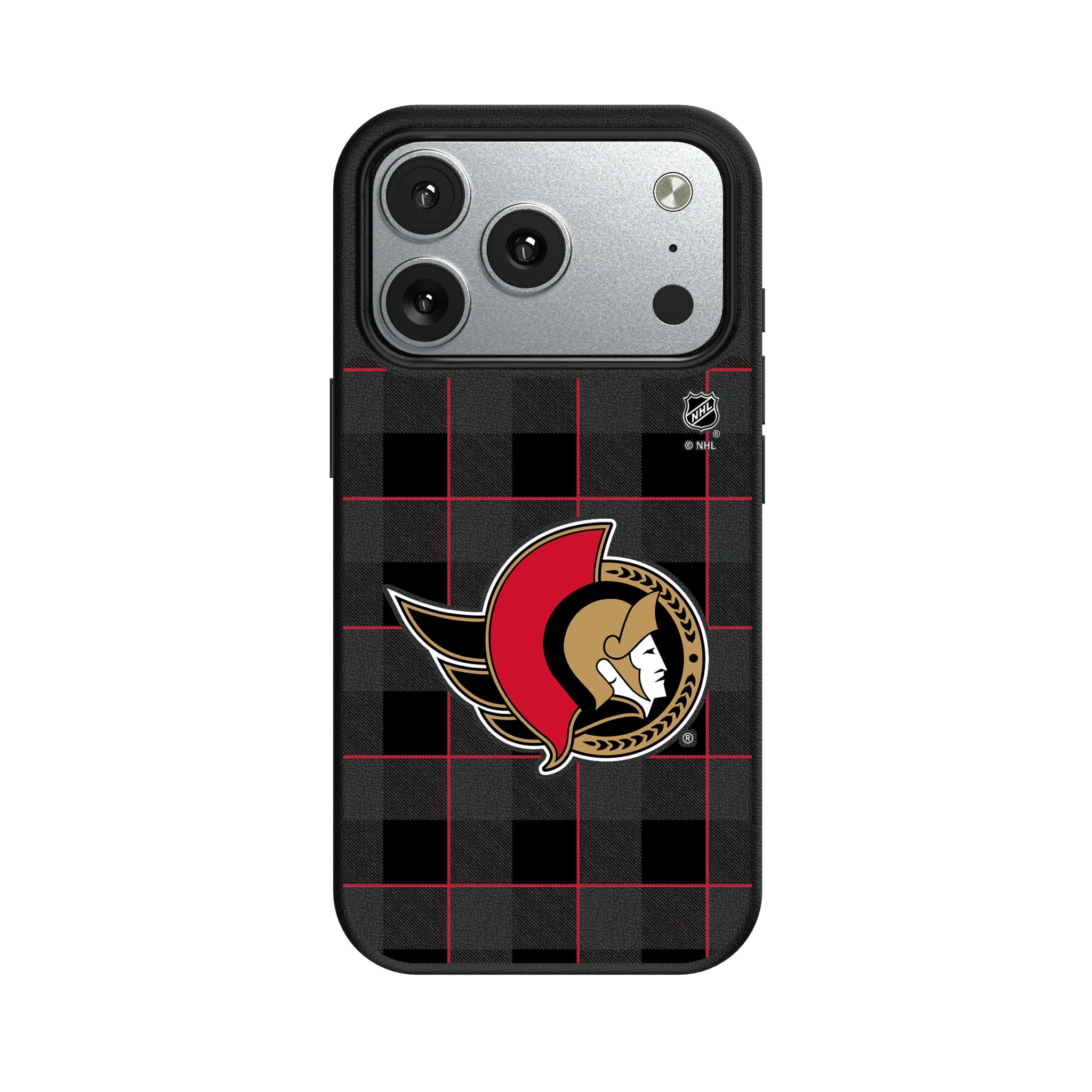 Ottawa Senators Plaid MagSafe Compatible Phone Case for Apple iPhone 9