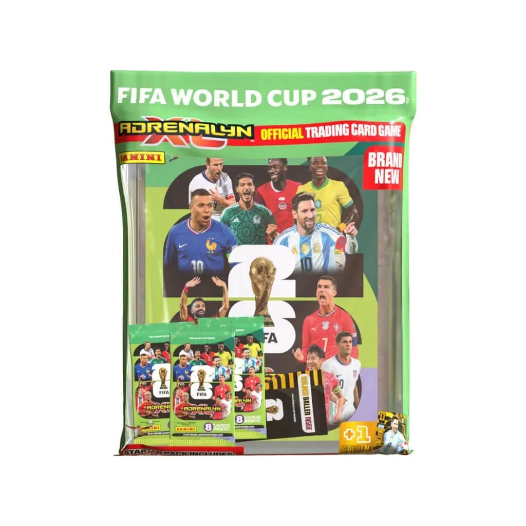 Panini 2026 Adrenalyn XL FIFA World Cup Cards Starter Pack (Album, 24 Cards + LE + Golden Baller) 1