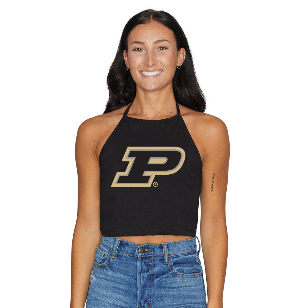 Purdue Black Halter Top | lojobands