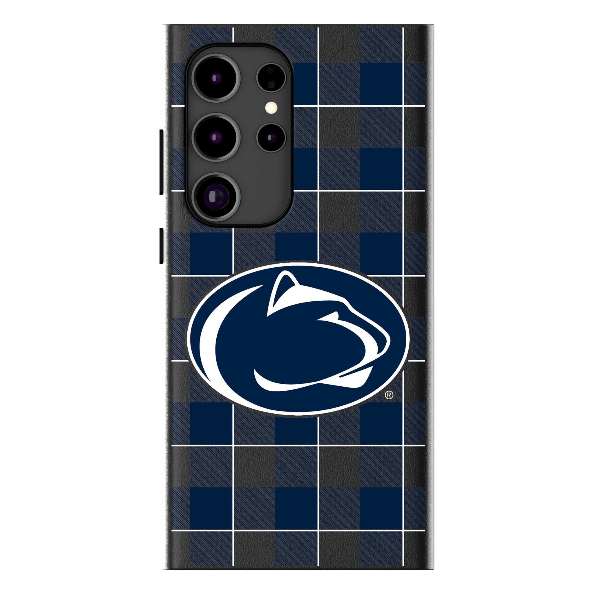 Pennsylvania State University Nittany Lions Plaid MagSafe Compatible Phone Case for Samsung Galaxy 10