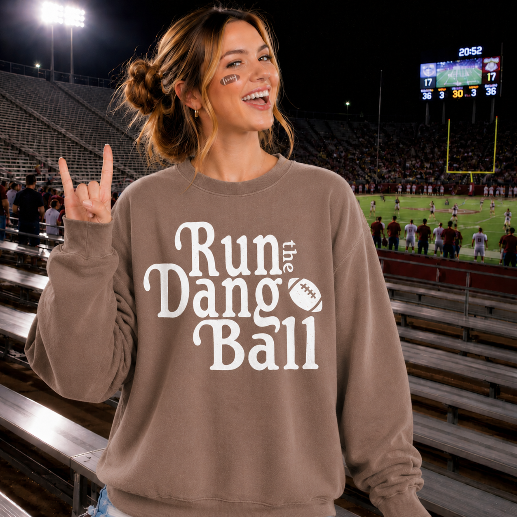 Run the Dang Ball Football Sweatshirt | Vintage Game Day Crewneck 1
