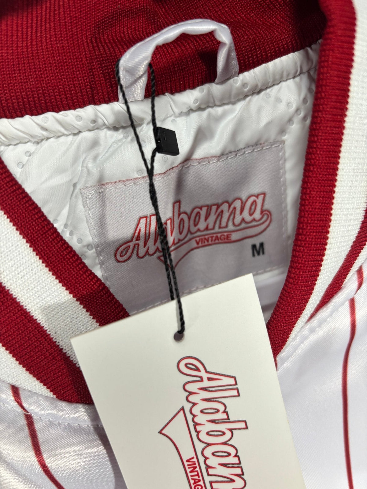 Pinstripe Collection – White Alabama Bomber Jacket (Vol. 2) 4