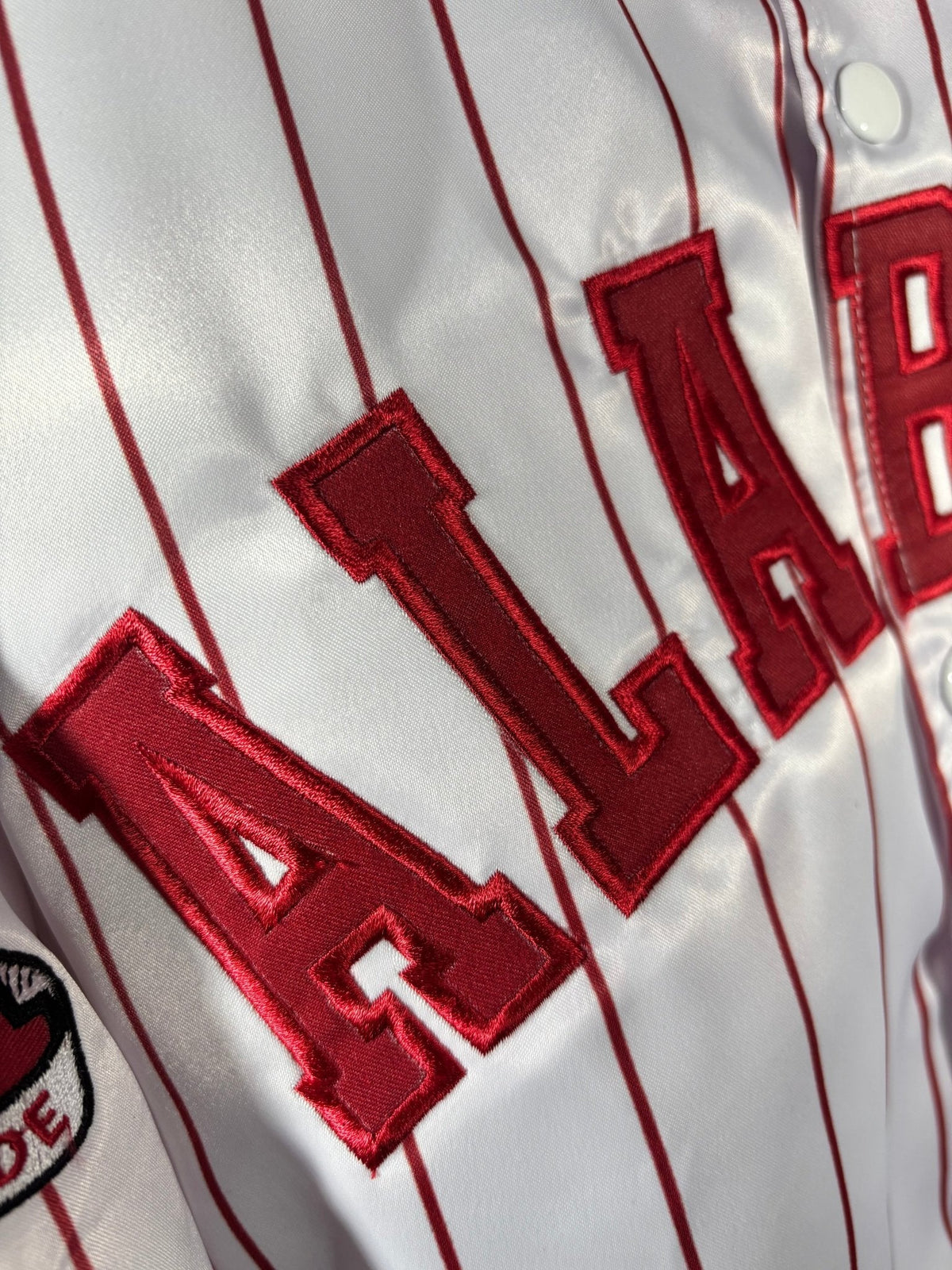 Pinstripe Collection – White Alabama Bomber Jacket (Vol. 2) 3