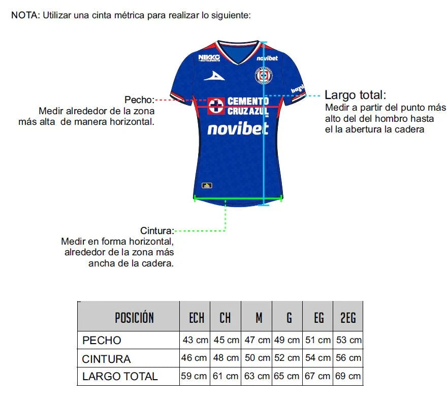 Pirma 2025-26 Cruz Azul Women's Stadium Home Soccer Jersey 6