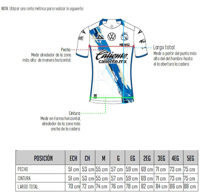 Pirma 2025-26 Puebla Men's Stadium Home Soccer Jersey 6