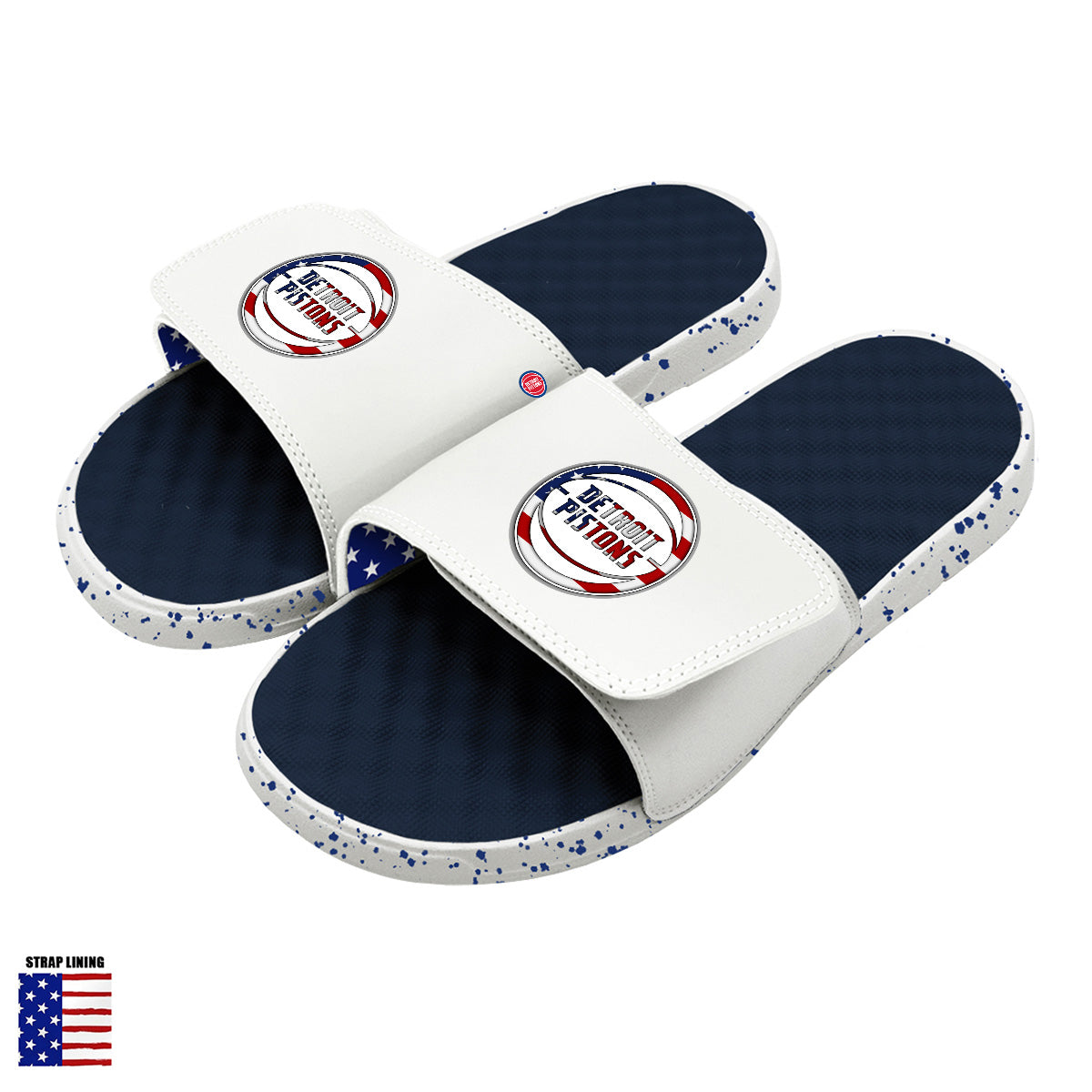 Detroit Pistons Navy Americana Slides 1