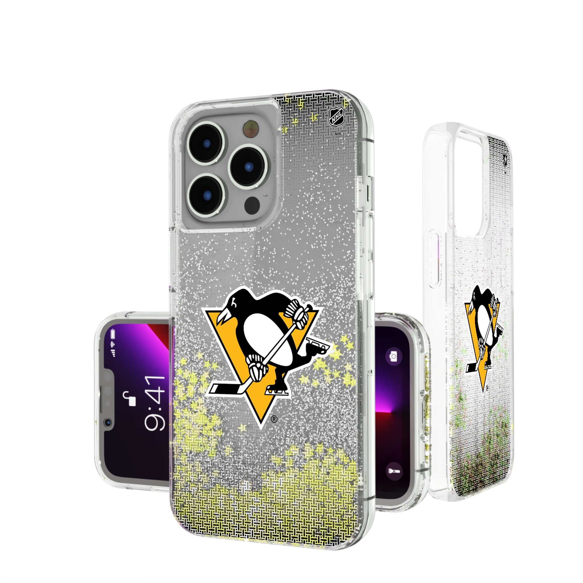 Pittsburgh Penguins Linen Glitter Phone Case 15