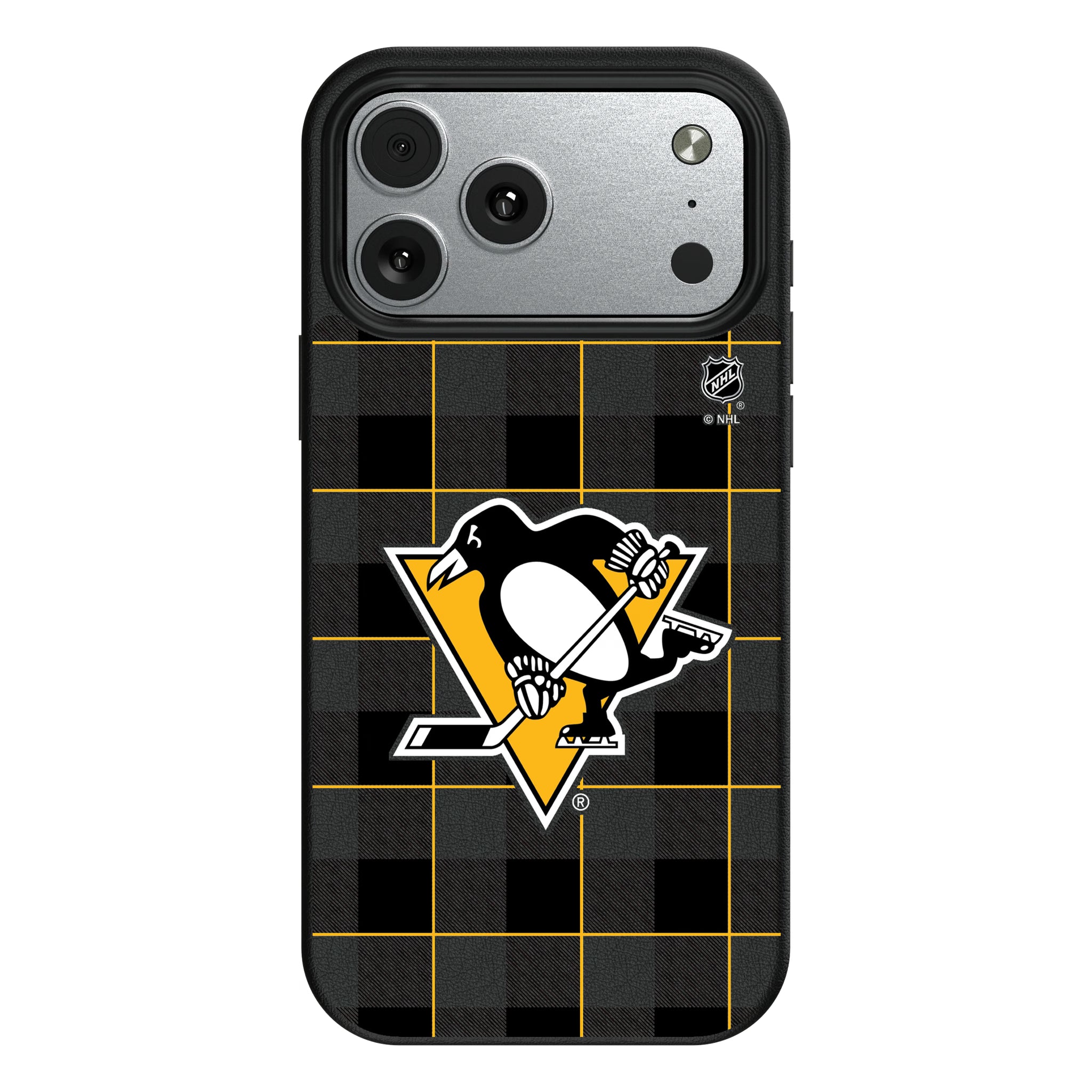 Pittsburgh Penguins Plaid MagSafe Compatible Phone Case for Apple iPhone 9