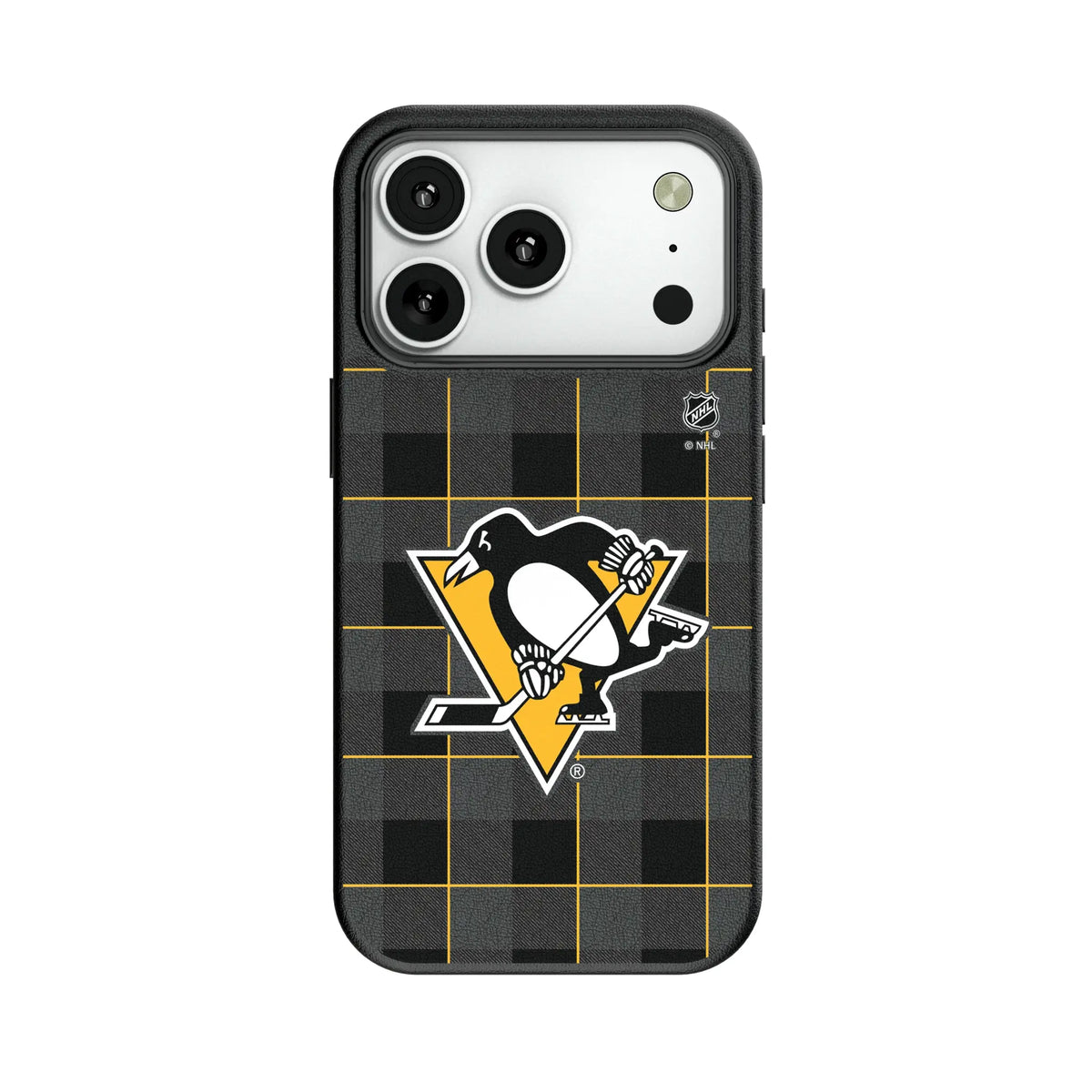 Pittsburgh Penguins Plaid MagSafe Compatible Phone Case for Apple iPhone 10
