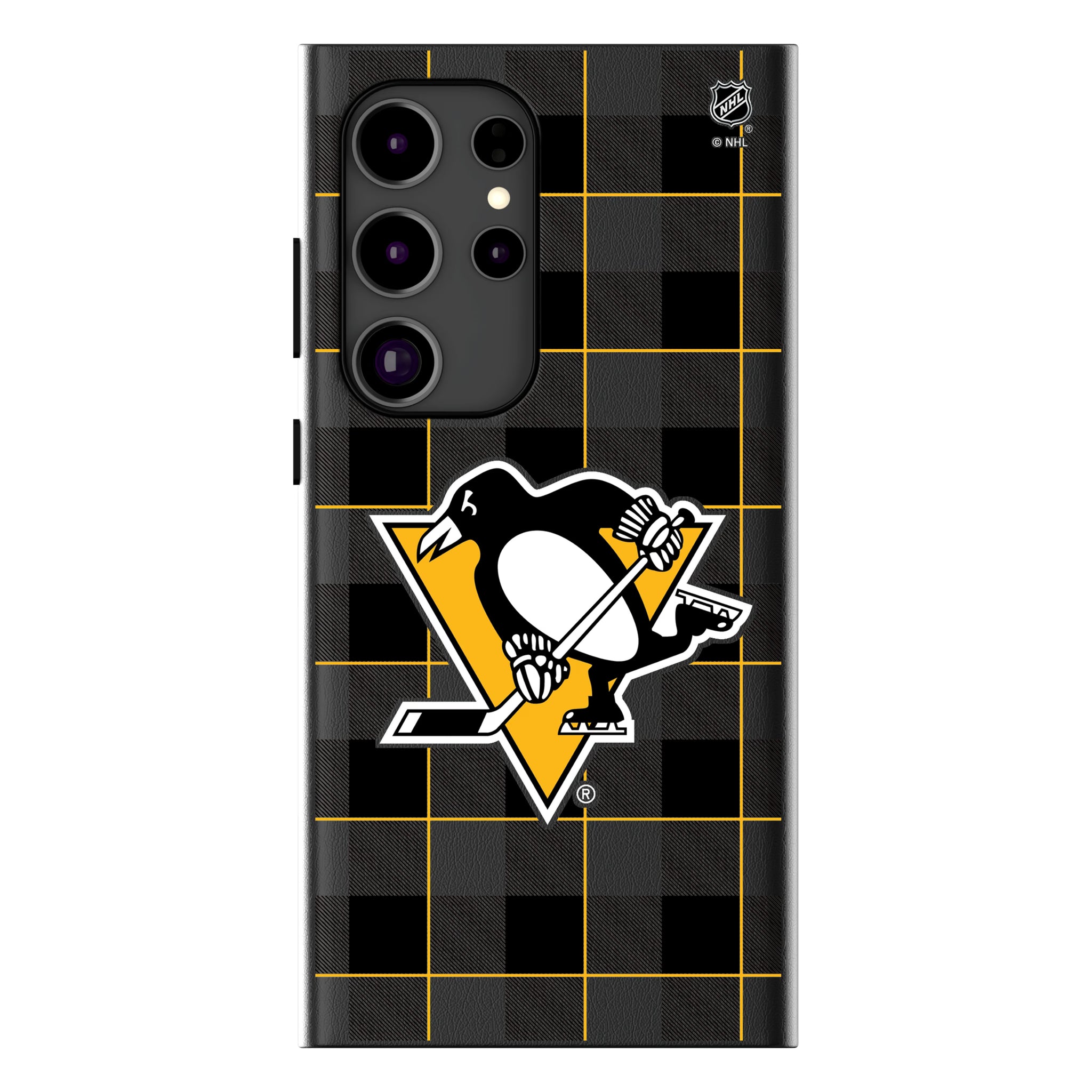 Pittsburgh Penguins Plaid MagSafe Compatible Phone Case for Samsung Galaxy 12