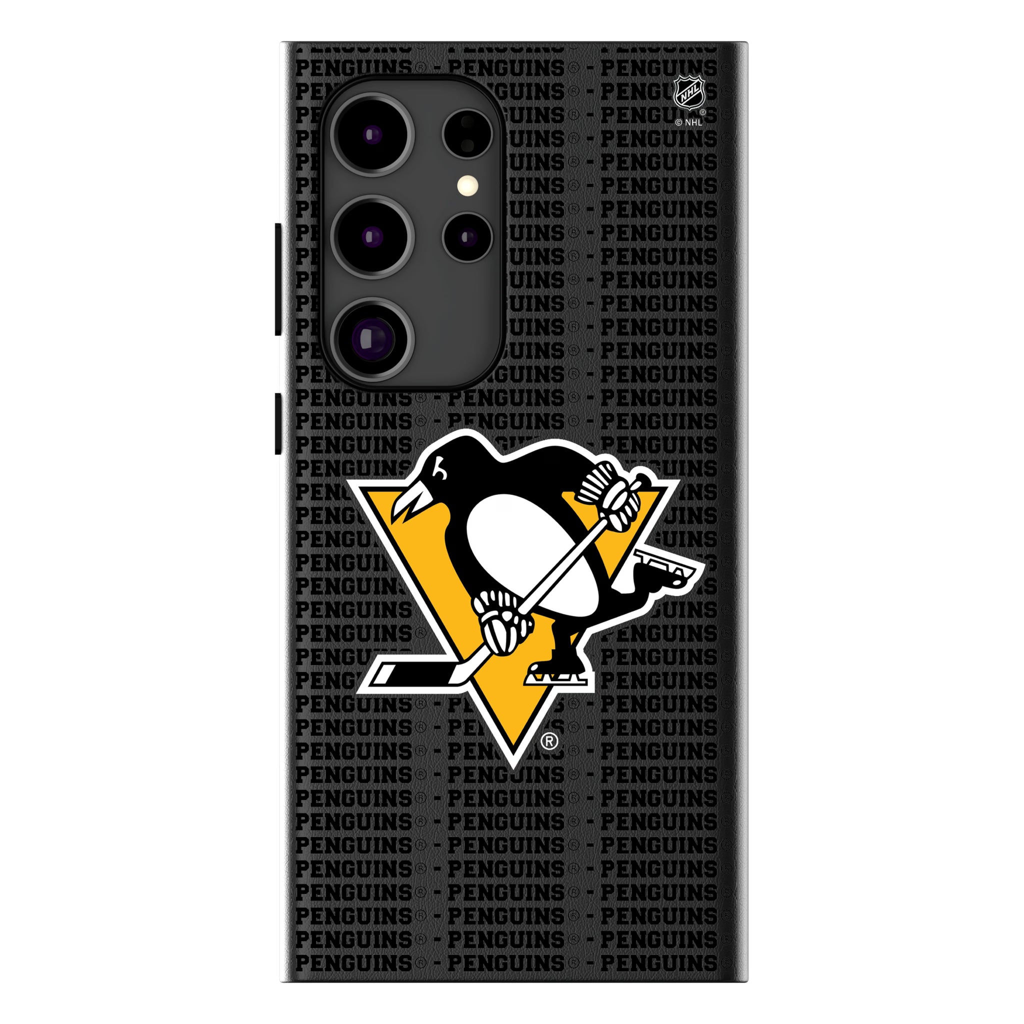Pittsburgh Penguins Text Backdrop MagSafe Compatible Phone Case for Samsung Galaxy 12