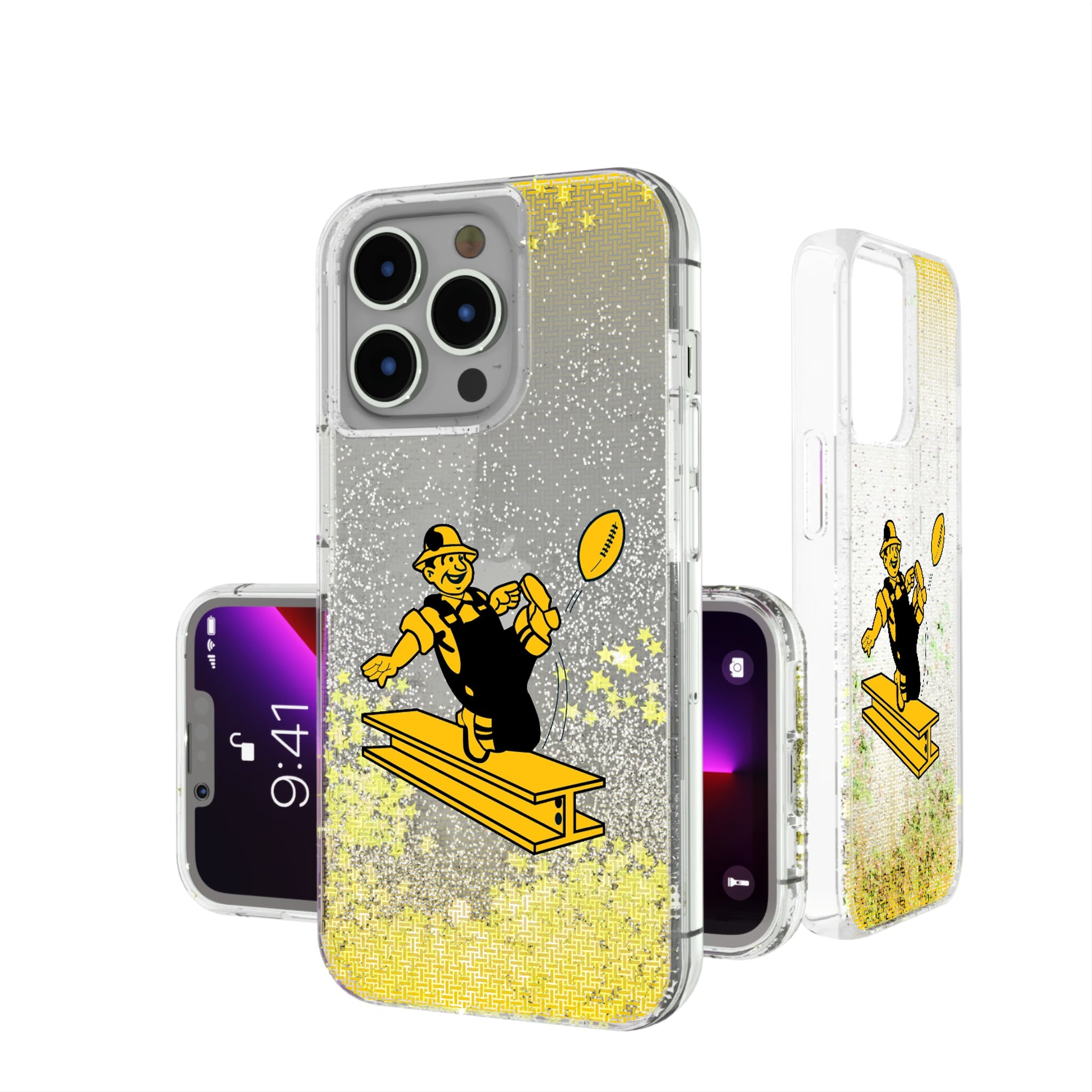 Pittsburgh Steelers 1961 Historic Collection Linen Glitter Phone Case 3