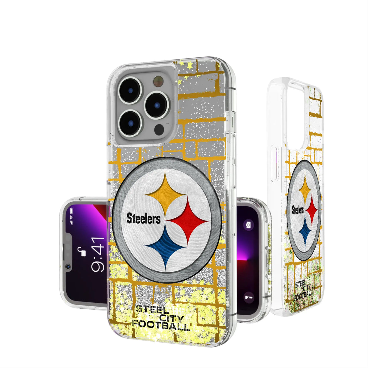 Pittsburgh Steelers Brick Wall Glitter Phone Case for Apple iPhone 17 Series 16
