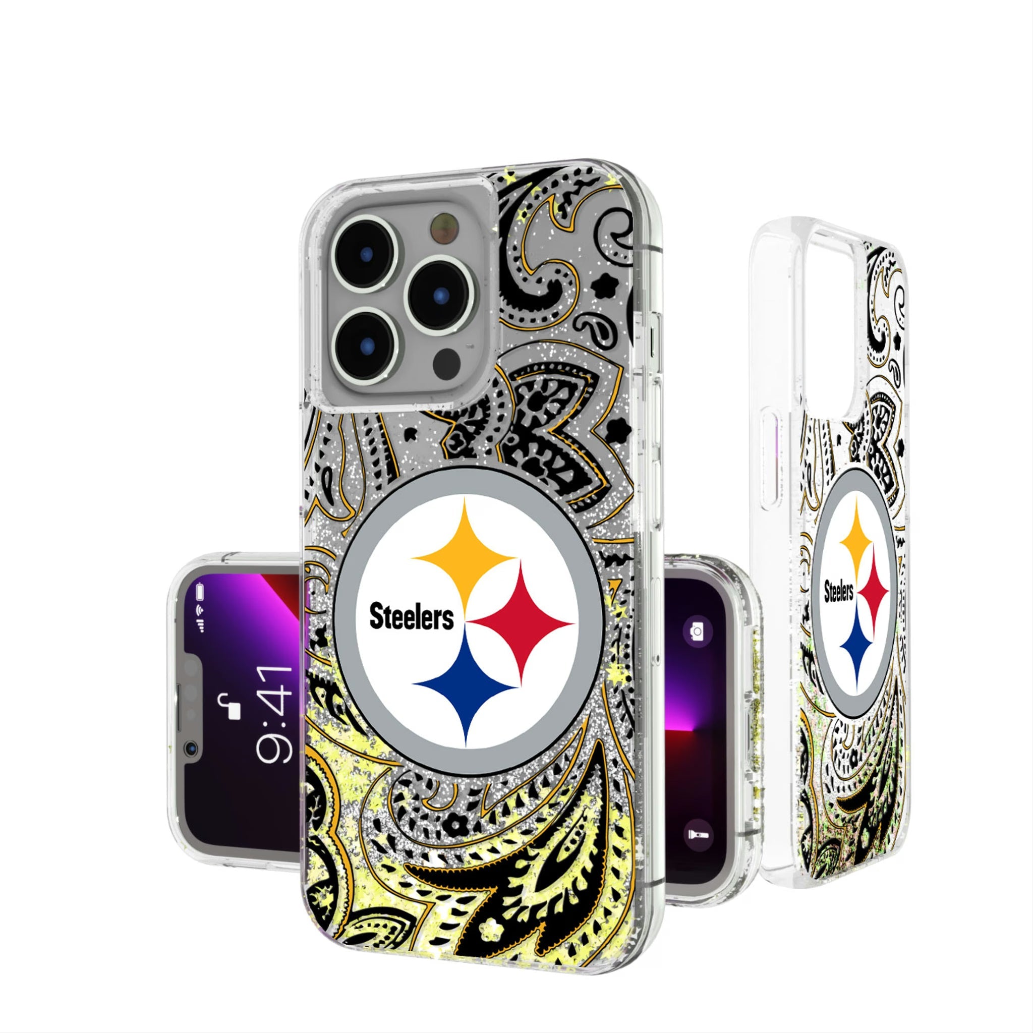 Pittsburgh Steelers Paisley Glitter Phone Case 7