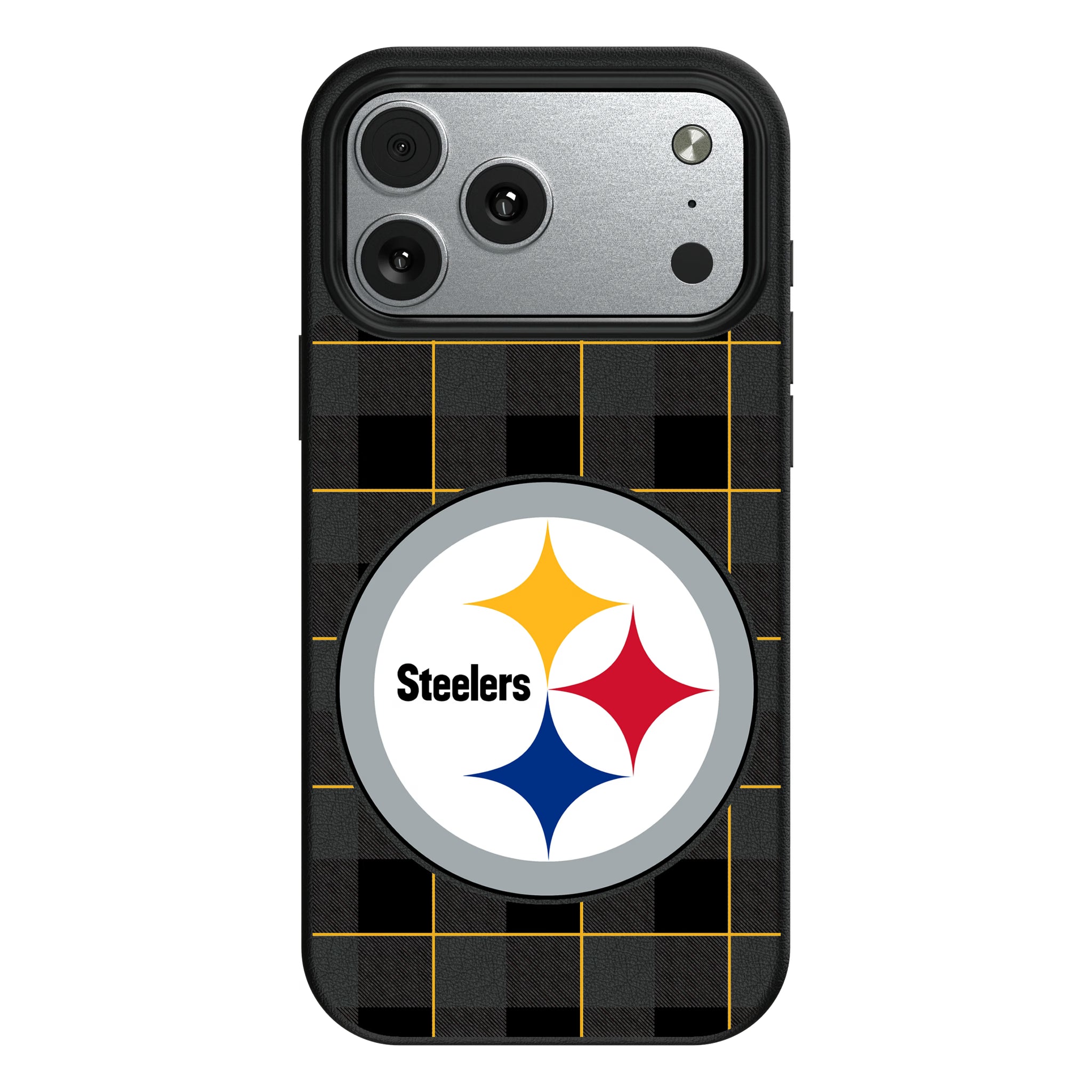 Pittsburgh Steelers Plaid MagSafe Compatible Phone Case for Apple iPhone 10