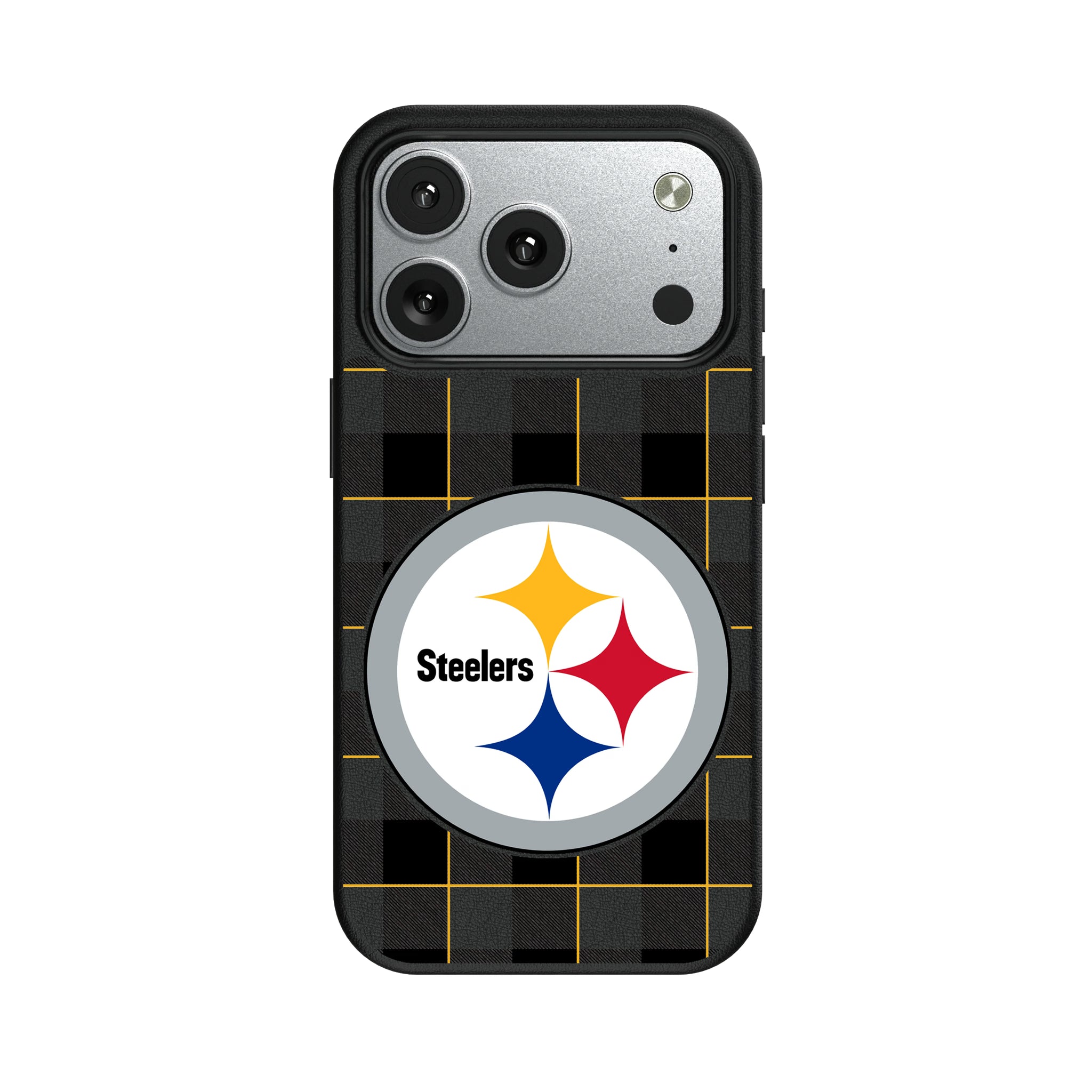 Pittsburgh Steelers Plaid MagSafe Compatible Phone Case for Apple iPhone 9