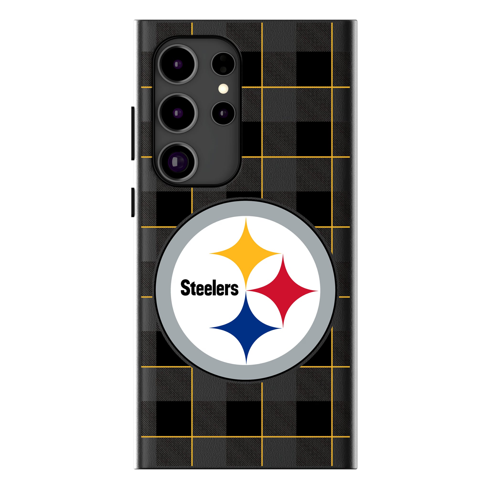 Pittsburgh Steelers Plaid MagSafe Compatible Phone Case for Samsung Galaxy 17