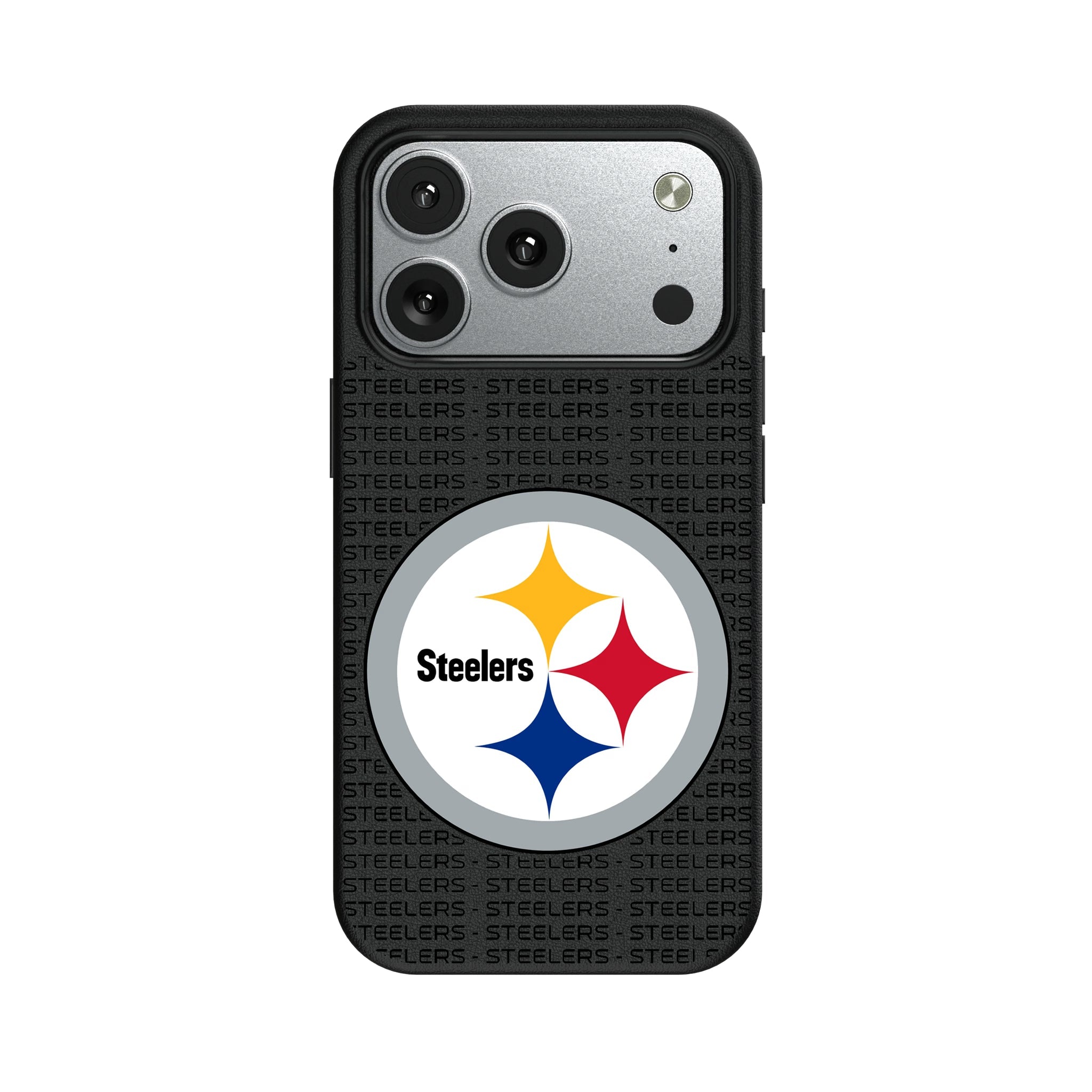 Pittsburgh Steelers Text Backdrop MagSafe Compatible Phone Case for Apple iPhone 9