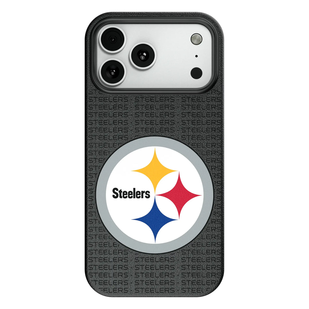 Pittsburgh Steelers Text Backdrop MagSafe Compatible Phone Case for Apple iPhone 10