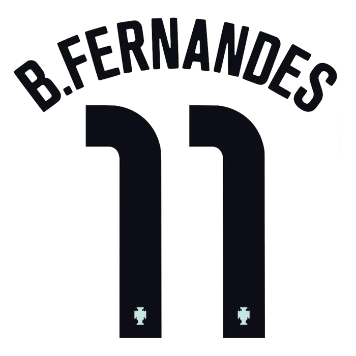 Portugal 2020/21 Away B. Fernandes #11 Jersey Name Set 1