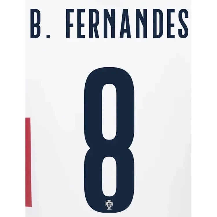 Portugal 2022-23 Away B. Fernandes #8 Jersey Name Set 1