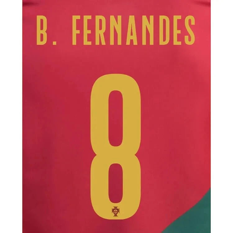Portugal 2022-23 Home B.  Fernandes #8 Jersey Name Set 1