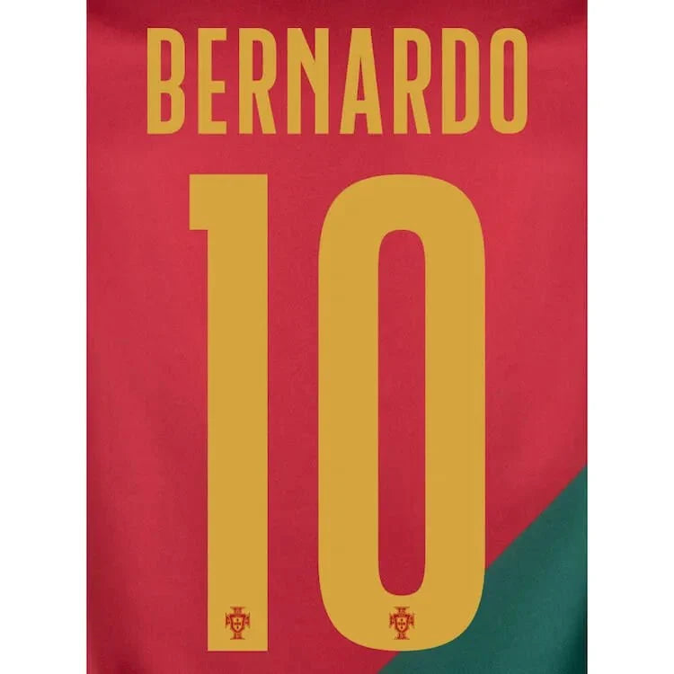 Portugal 2022-23 Home Bernardo #10 Jersey Name Set 1
