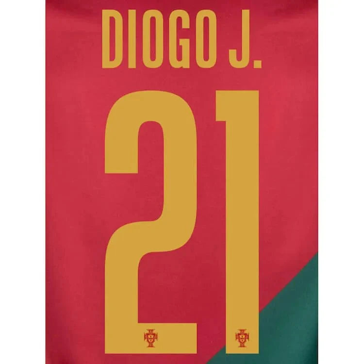 Portugal 2022-23 Home Diogo. J #21 Jersey Name Set 1