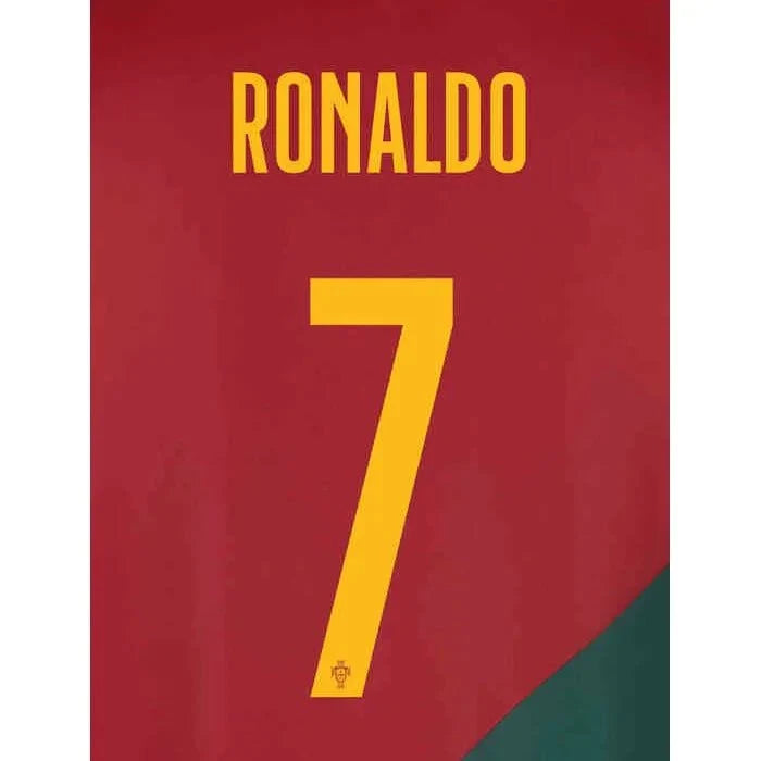 Portugal 2022-23 Home Ronaldo Youth #7 Jersey Name Set 1