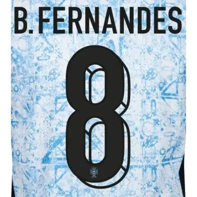 Portugal 2024/25 Away B. Fernandes #8 Jersey Name Set 1