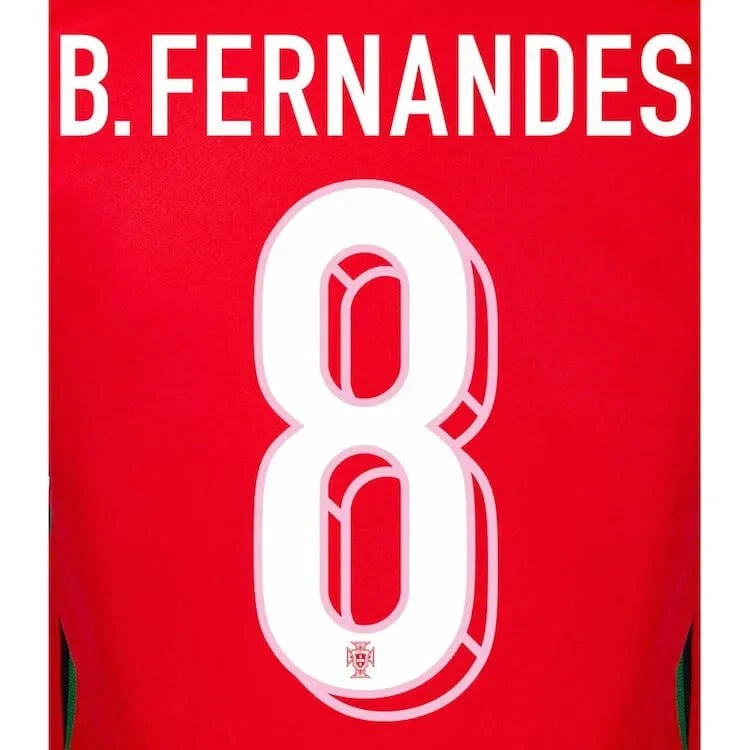 Portugal 2024/25 Home B. Fernandes #8 Jersey Name Set 1
