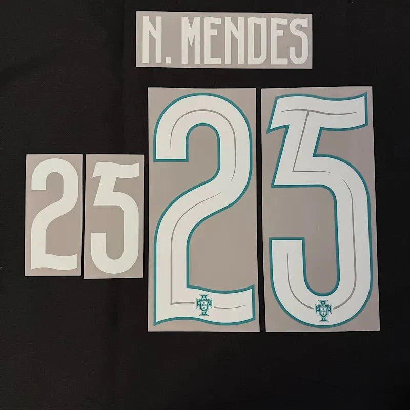 Portugal 2026- Home N. Mendes #25 Official Name Set 1