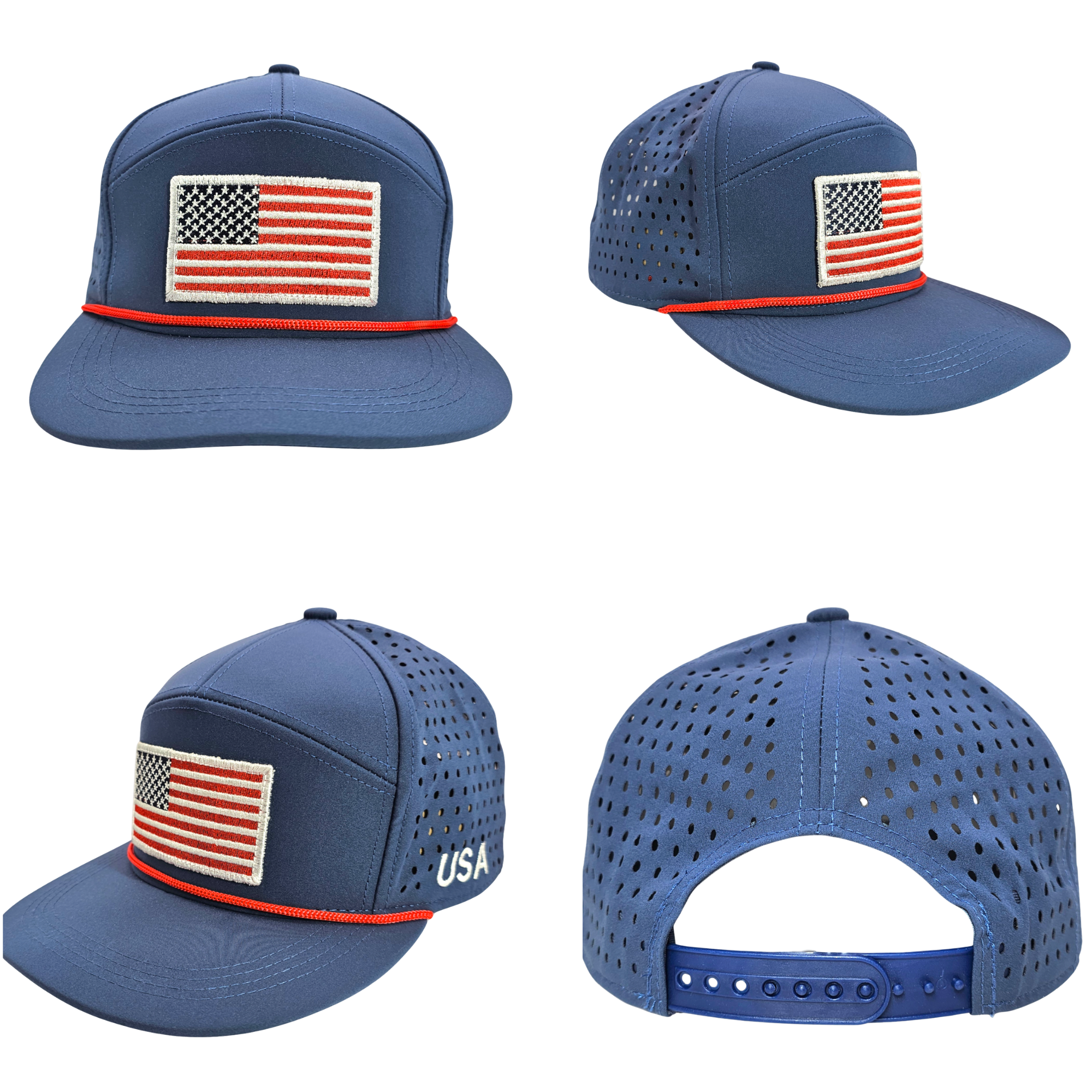 Premium USA Mesh Cap Flat-Bill Snapback 6