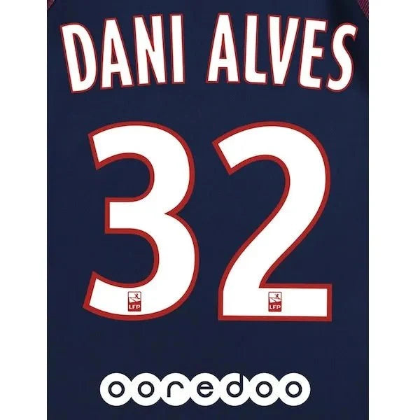 PSG 2017/18 Home Dani Alves #32 Jersey Name Set 1