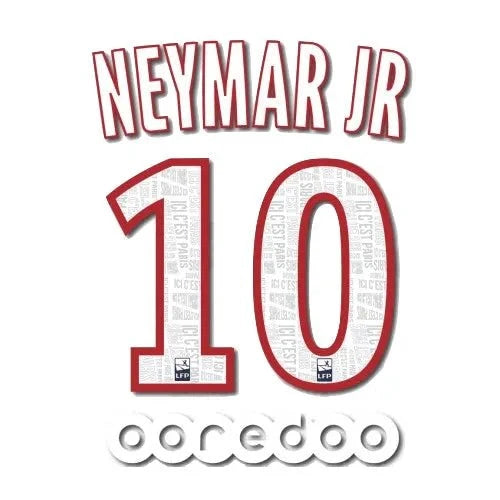 PSG 2019/20 Home Neymar JR #10 Youth Jersey Name Set 1