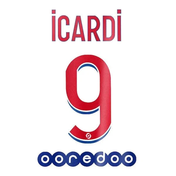 PSG 2020/21 Away Icardi #9 Jersey Name Set 1