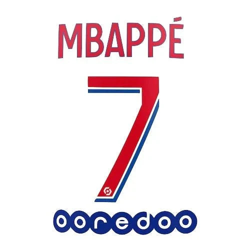 PSG 2020/21 Away Mbappe #7 Youth Jersey Name Set 1