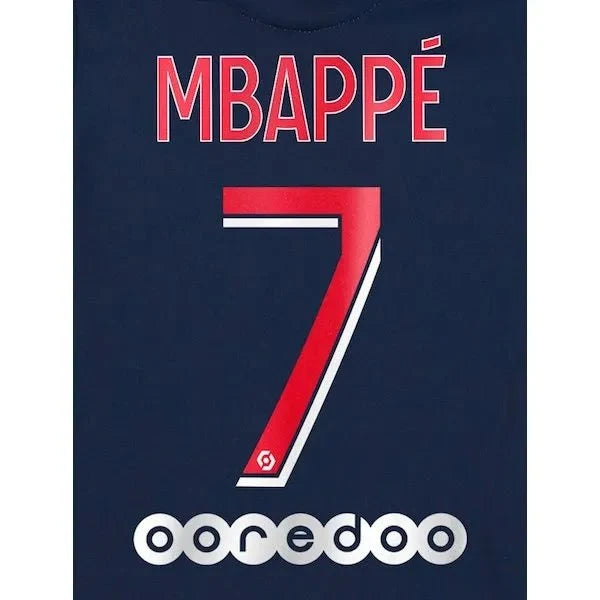 PSG 2020/21 Home Mbappe #7 Youth Jersey Name Set 1