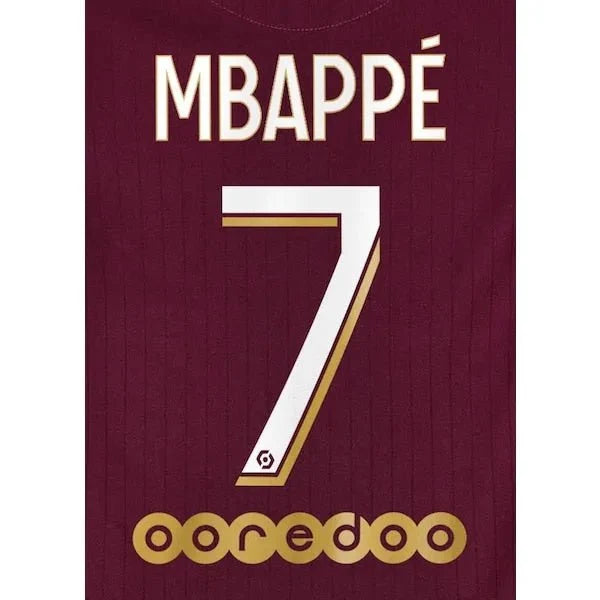 PSG 2020/21 Third Mbappe #7 Youth Jersey Name Set 1