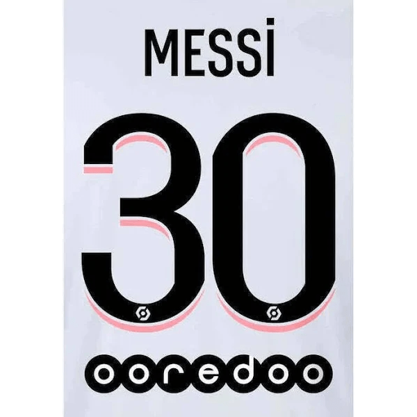 PSG 2021/22 Away Messi #10 Jersey Name Set 1